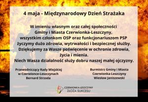 4 maja - Międzynarodowy Dzień Strażaka